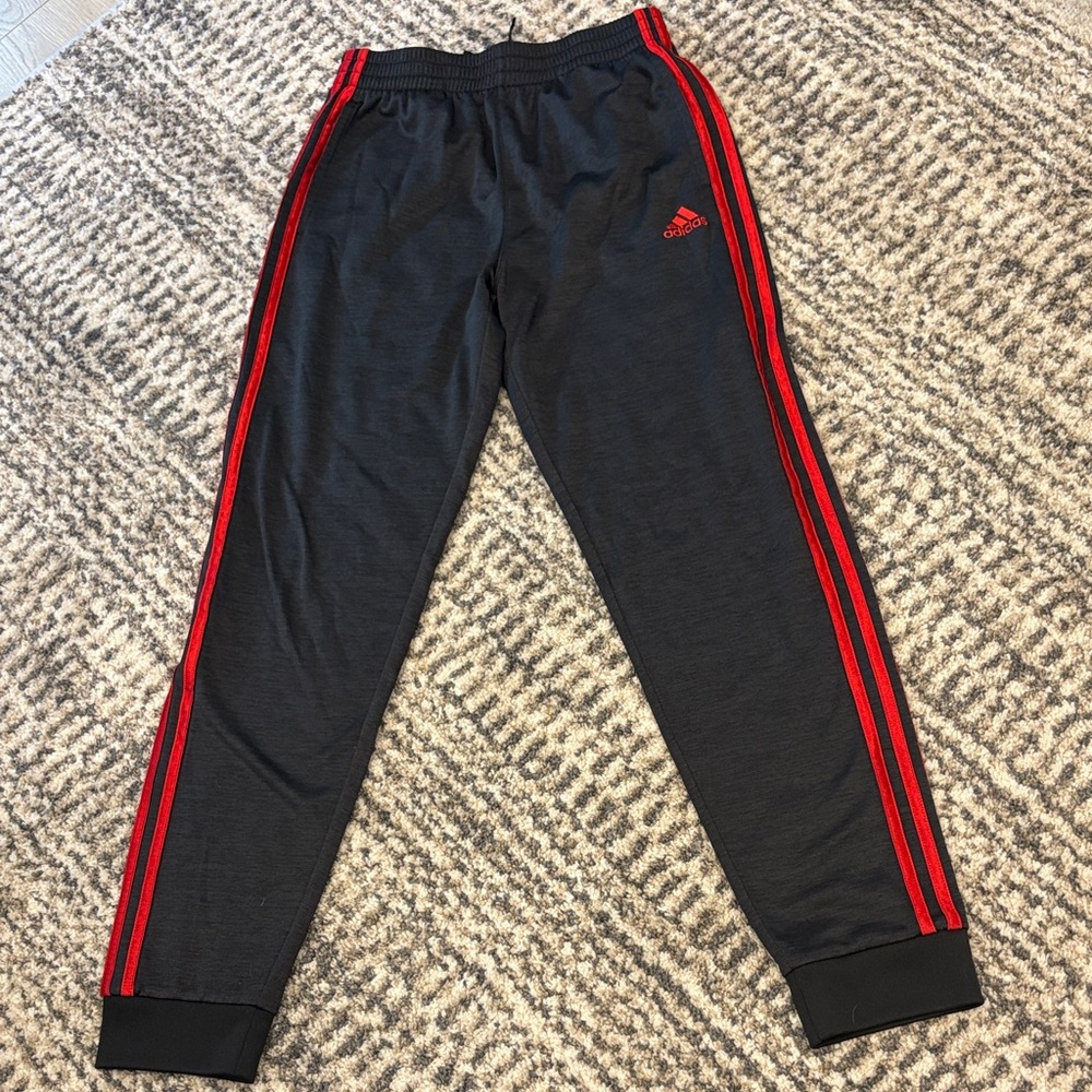 Adidas Kids Joggers in Black with Red Accents